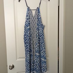 Blue patterned Mossimo beach dress